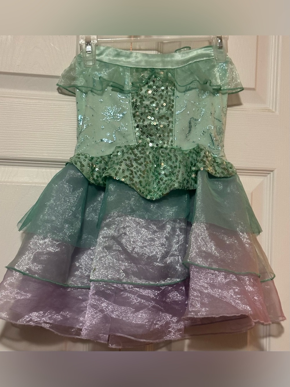 DISNEY Ariel' Sparkle Mermaid Costume Dress in Seafoam Green and Lavender Sz 4
